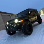 Jeep Wrangler after suspension upgrade and repair by a mobile mechanic in Sheboygan County, Wisconsin.